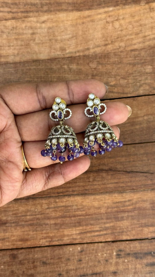Three dot victorian jhumkas design2
