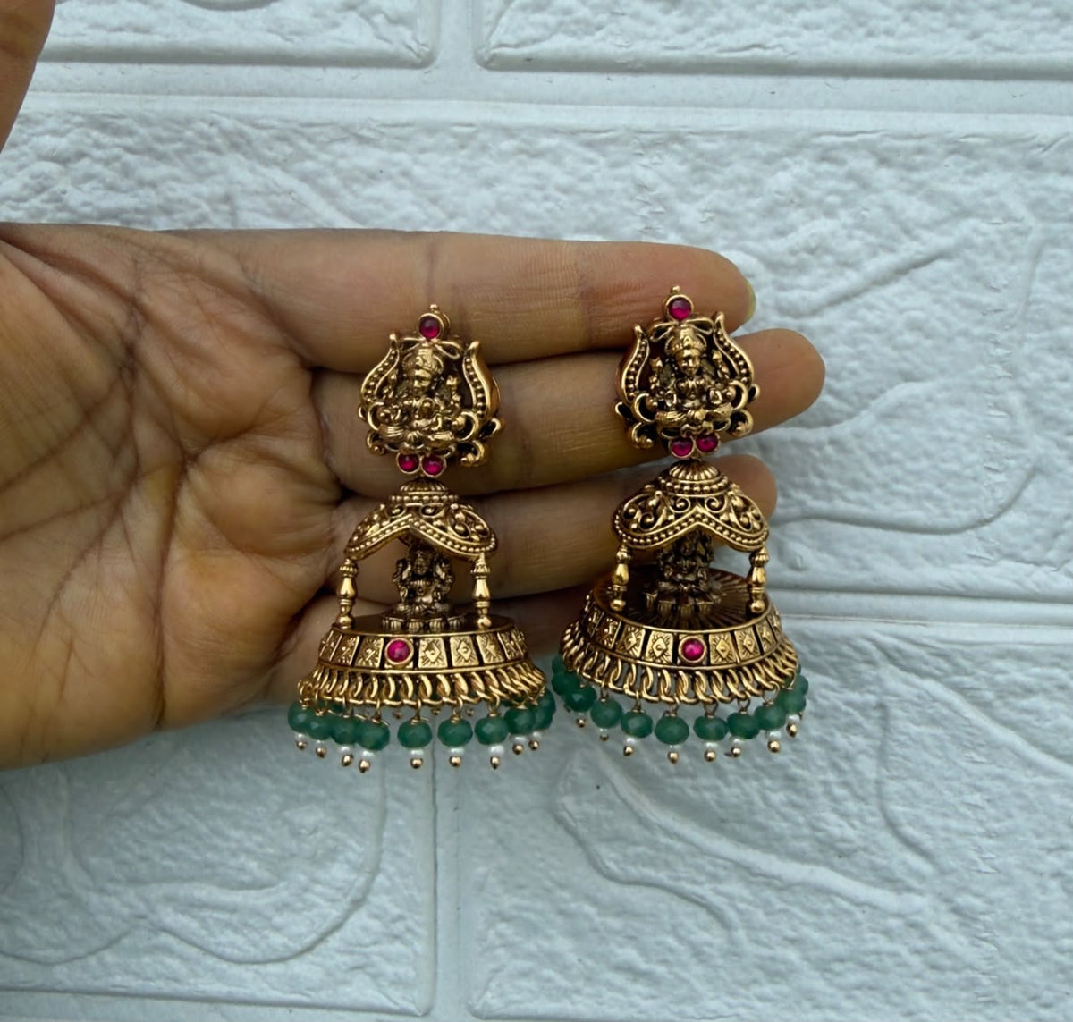 Antique lakshmi mahal jhumkas