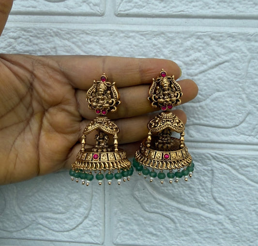 Antique lakshmi mahal jhumkas