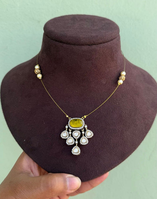 Yellow  moissanite invisible necklace