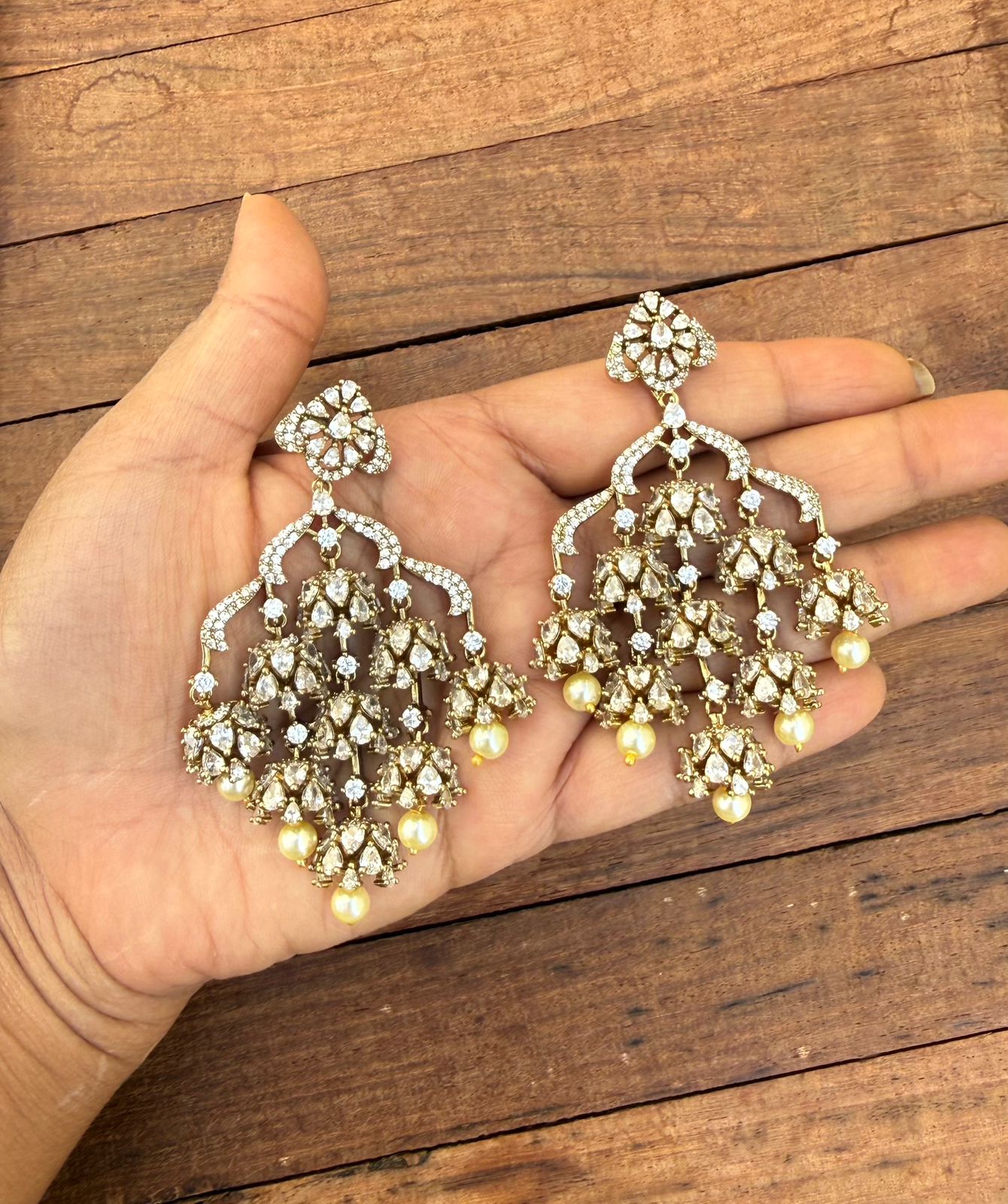 Nine zircon partywear danglers