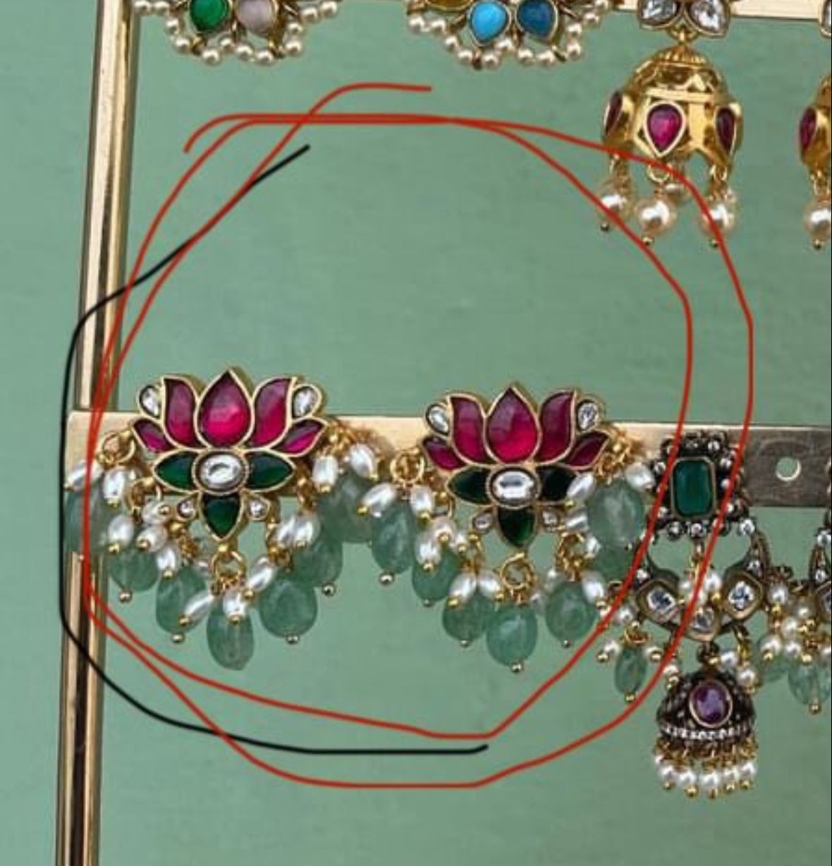 999 real kundan jadau lotus studs - Alluring Accessories