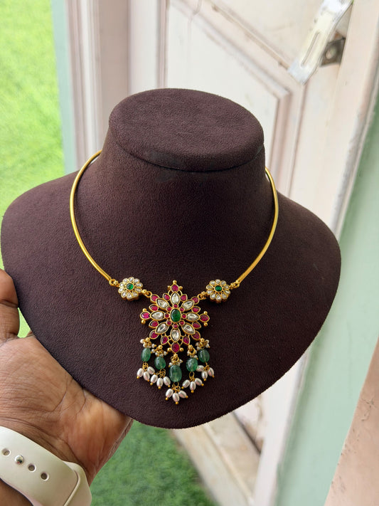 Flower real kundan kante Necklace