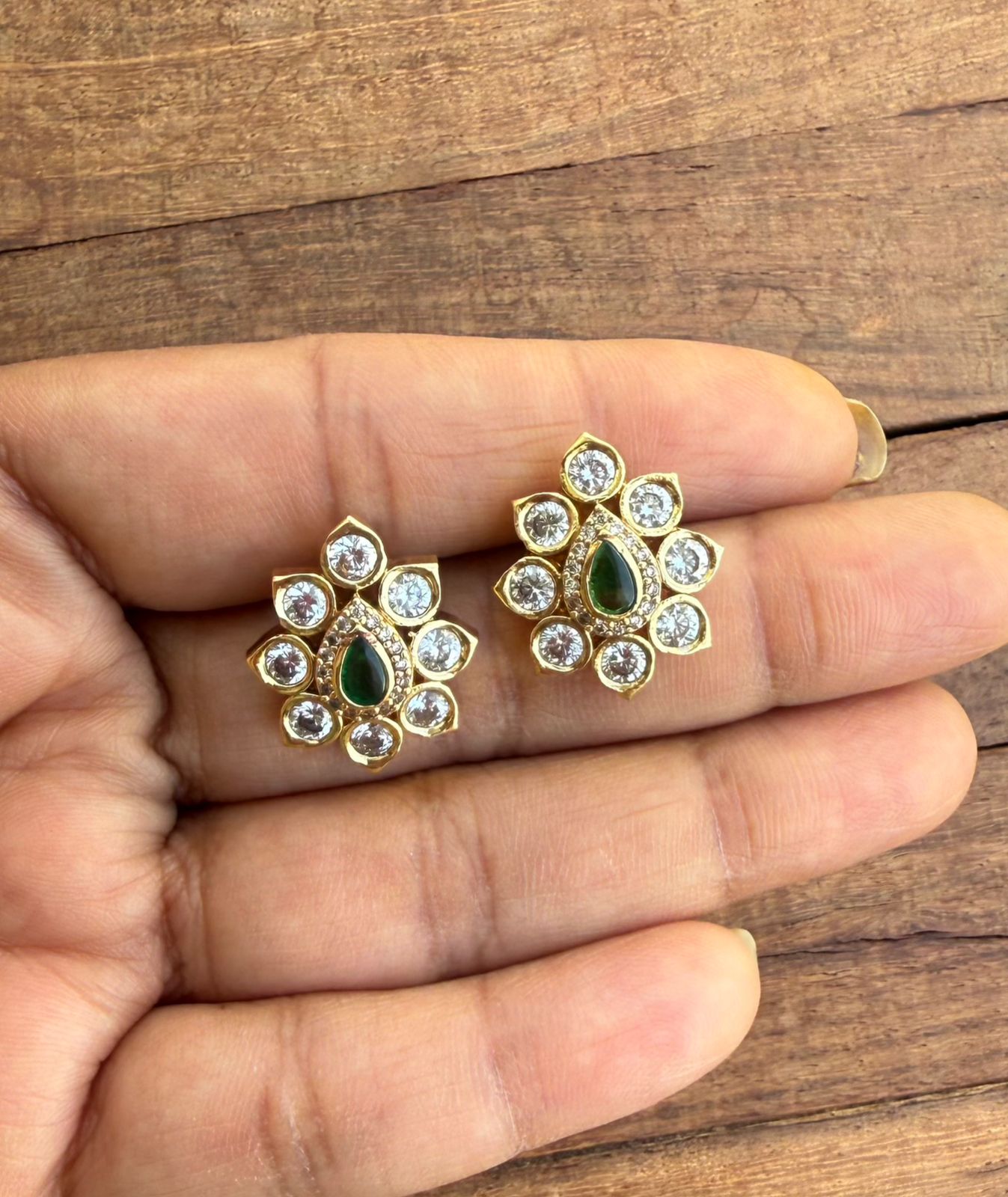 Moissanite pearl shape earrings