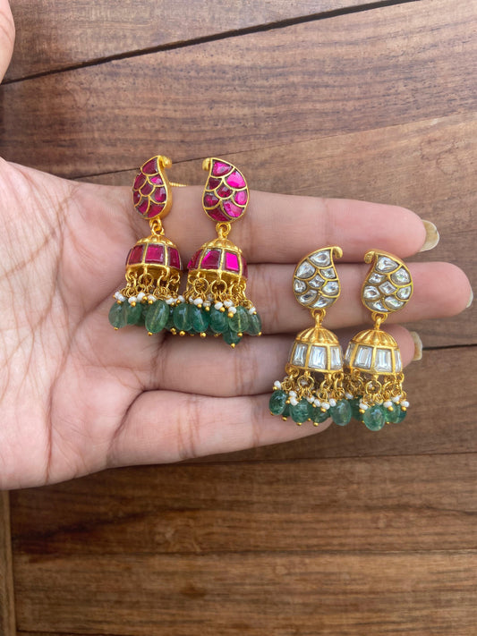 Mango real kundan medium jhumkas