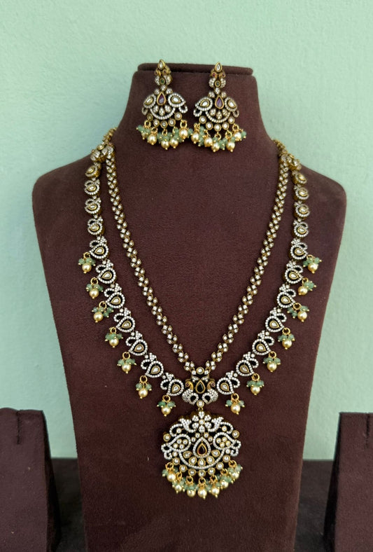 Two layered peacock Victorian necklace