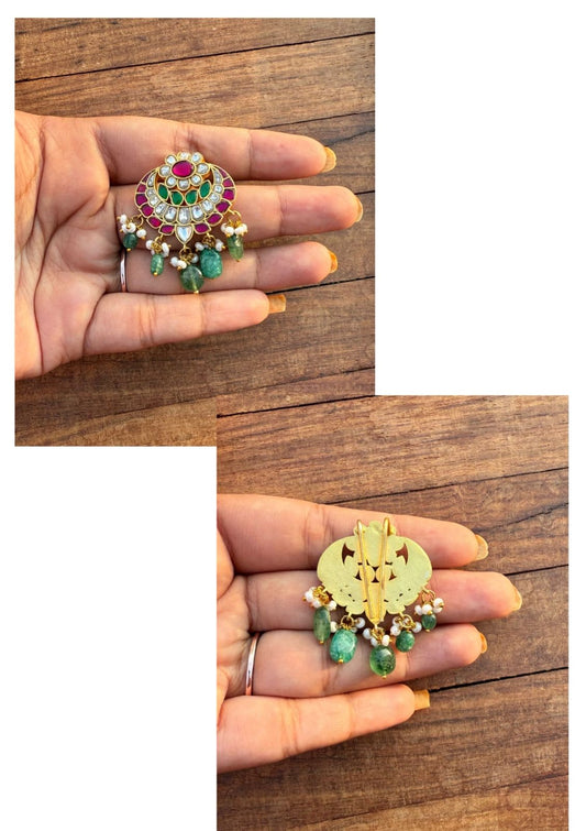 2 in 1 Flower real kundan hairpin/locket