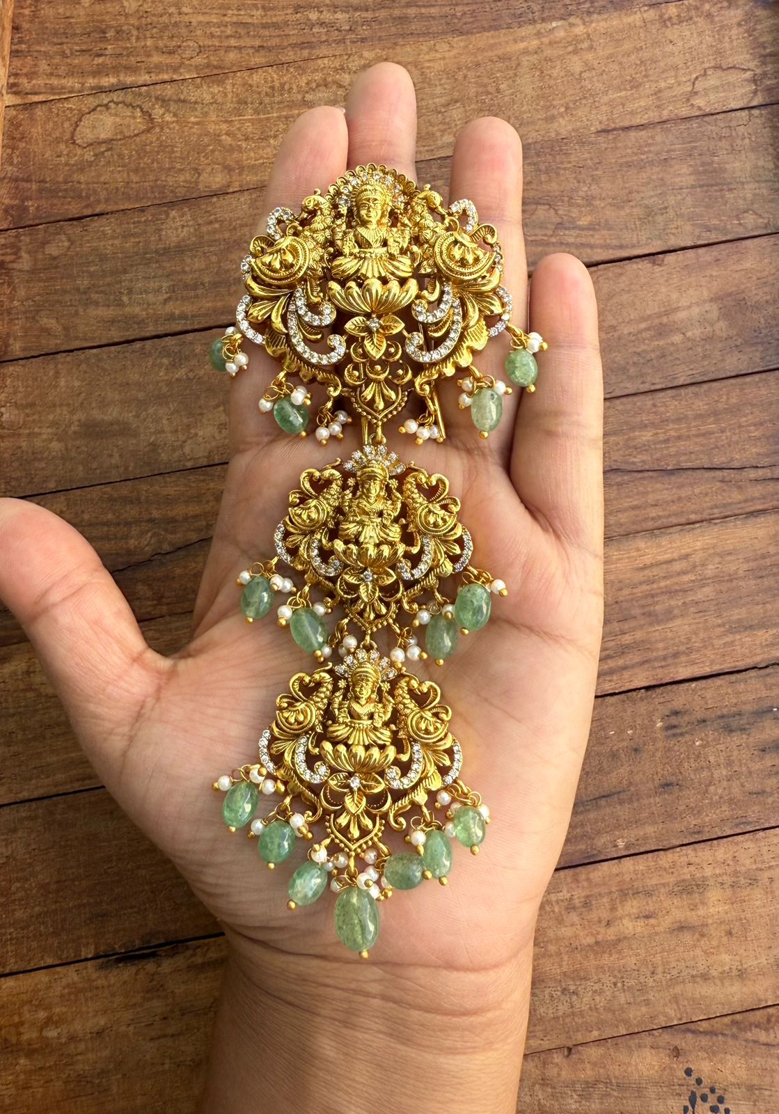 Three layered Lakshmi Devi hair pin design3