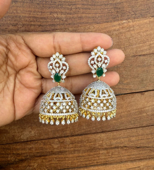 Designer diamond finish bigsize jhumkas design3