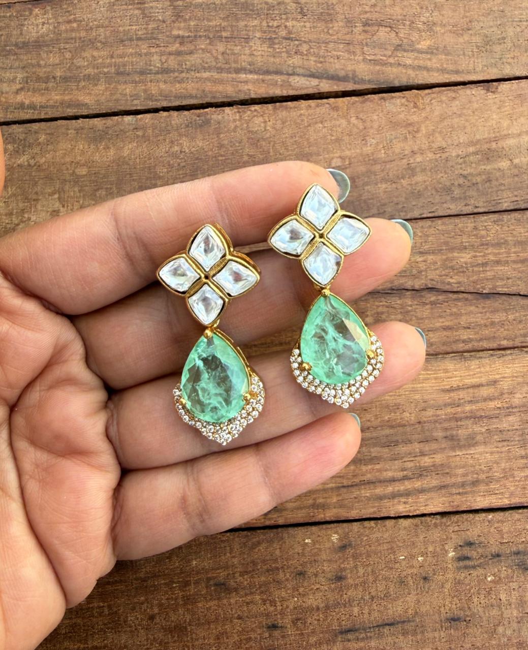 Four stone moissanite double stone western earrings