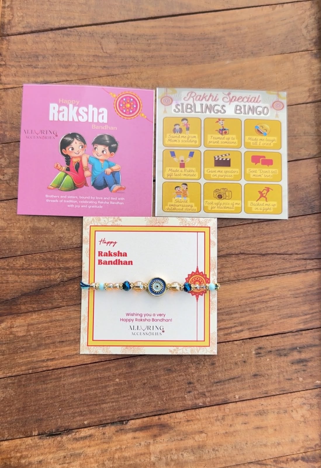Simple round Evil eye rakhi(Random Colours)
