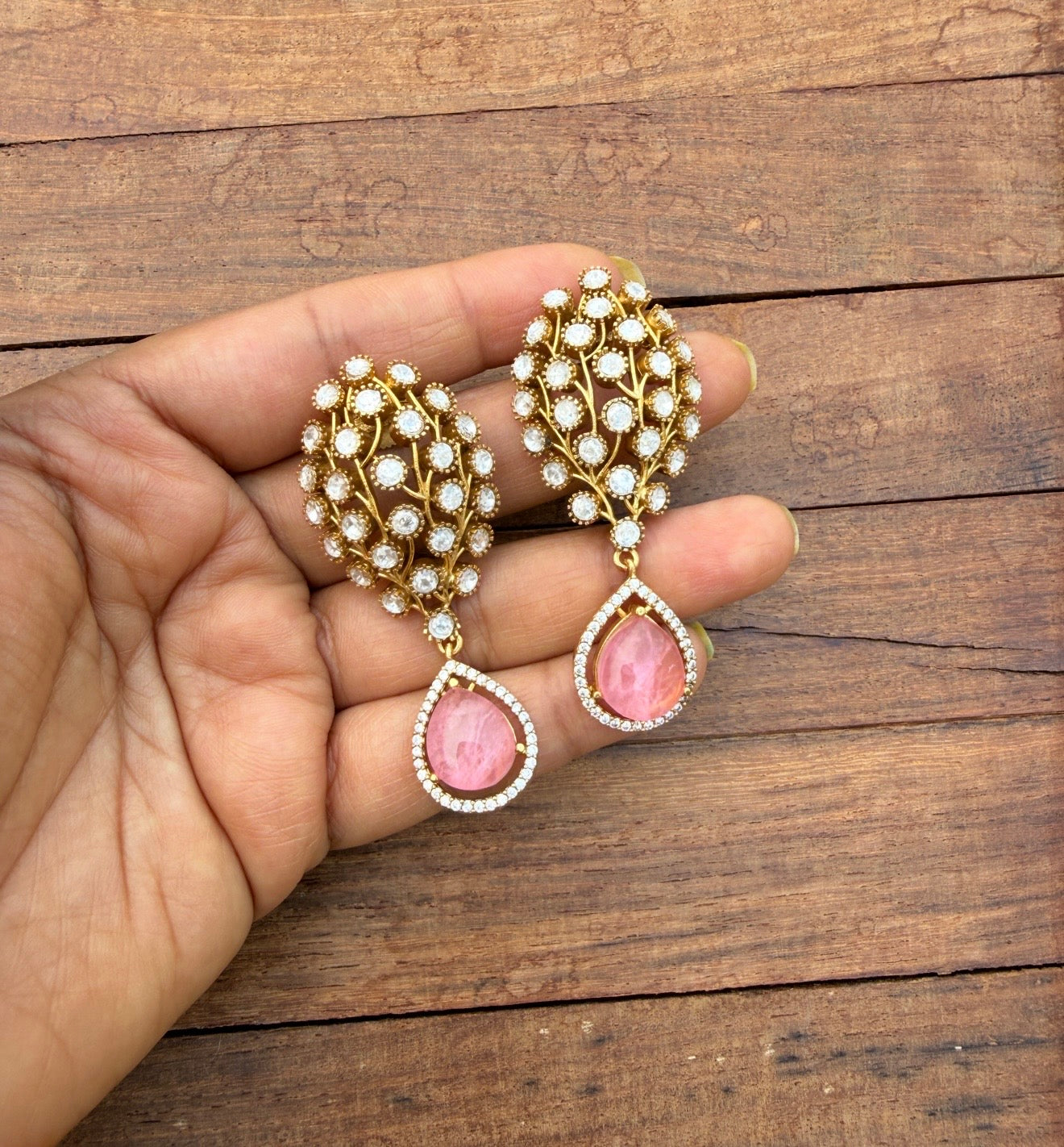 Oval Moissanite drop designer earrings