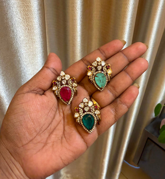 Dual peacock doublet moissanite locket