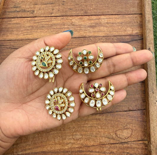 Sun moon uncut diamond hair accessory ( suryudu chandrudu) 8