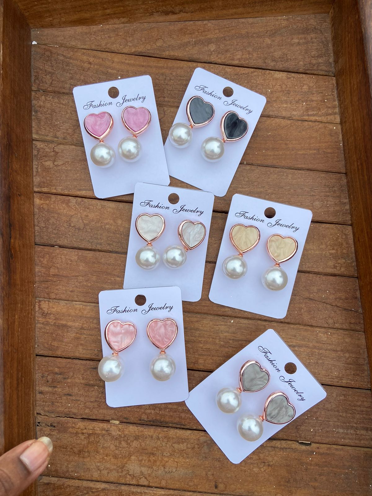 Affordable heart pearl dailywear drop earrings - Alluring Accessories