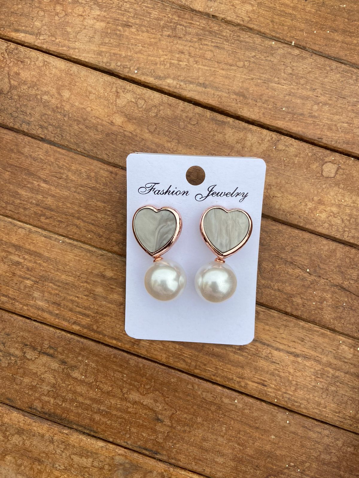 Affordable heart pearl dailywear drop earrings - Alluring Accessories