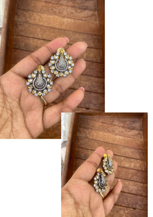 Affordable Moissanite side peacock studs - Alluring Accessories