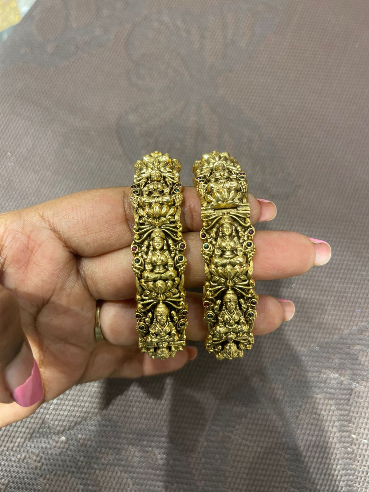 Antique Lakshmi Devi openable bangles - Alluring Accessories