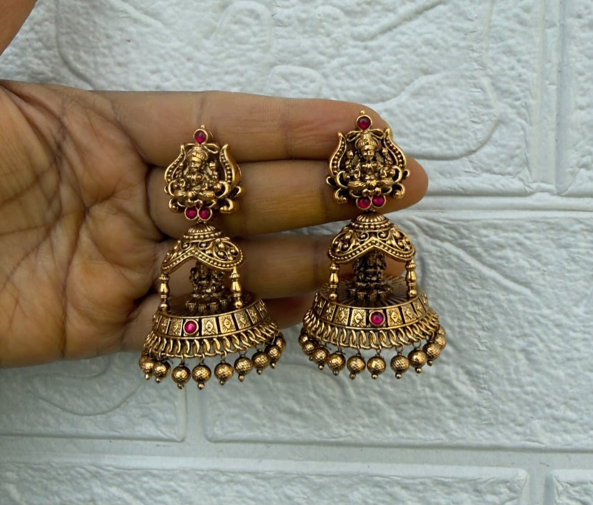 Antique lakshmi mahal jhumkas