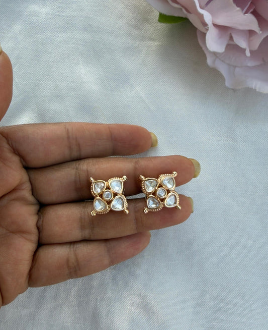 Four kundan polki dailywear studs