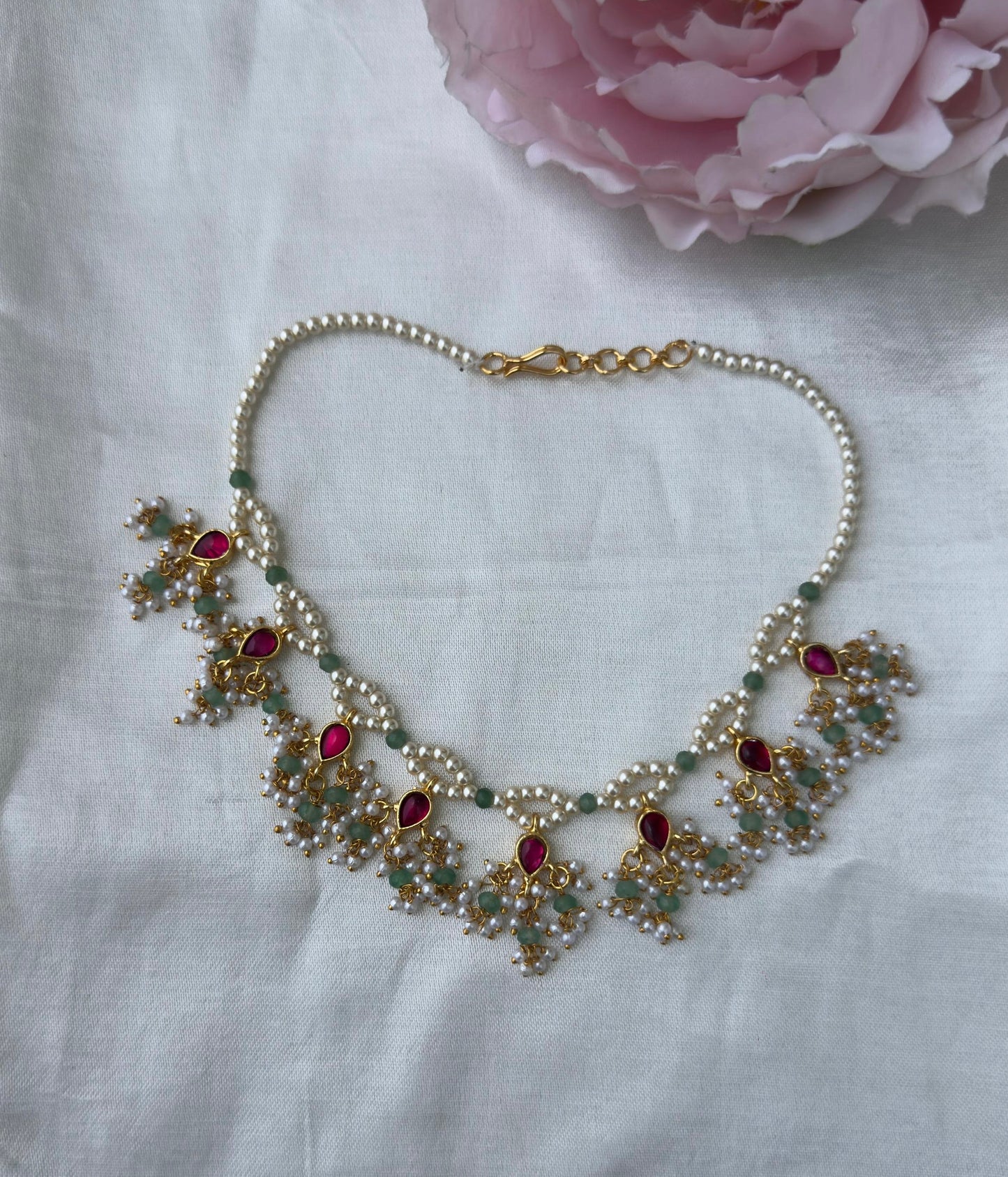 braided pearl real kundan afffordable necklace