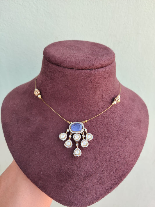 Purple moissanite invisible necklace