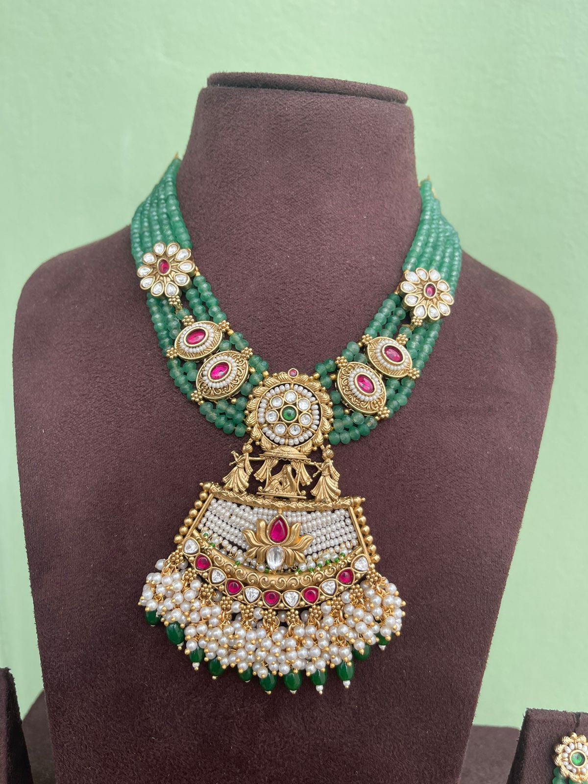 Bridal five layered heavy real Kundan necklace - Alluring Accessories