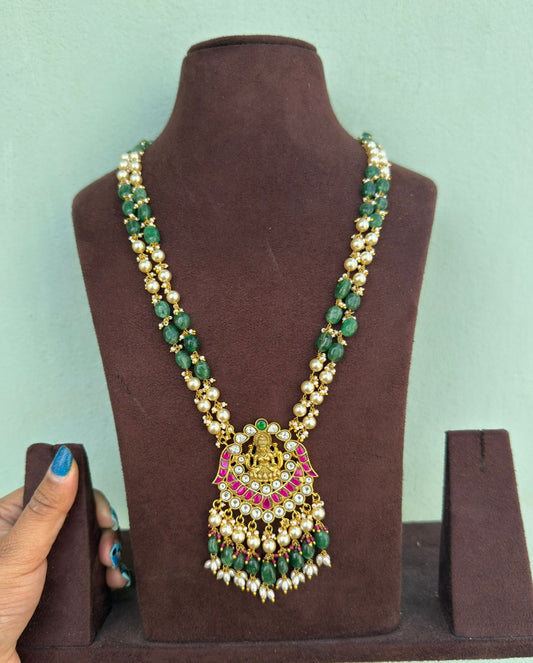 Lakshmi devi real kundan long mala design5