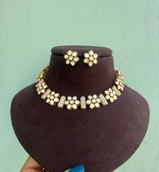 2 in 1 moissanite flower elegant necklace