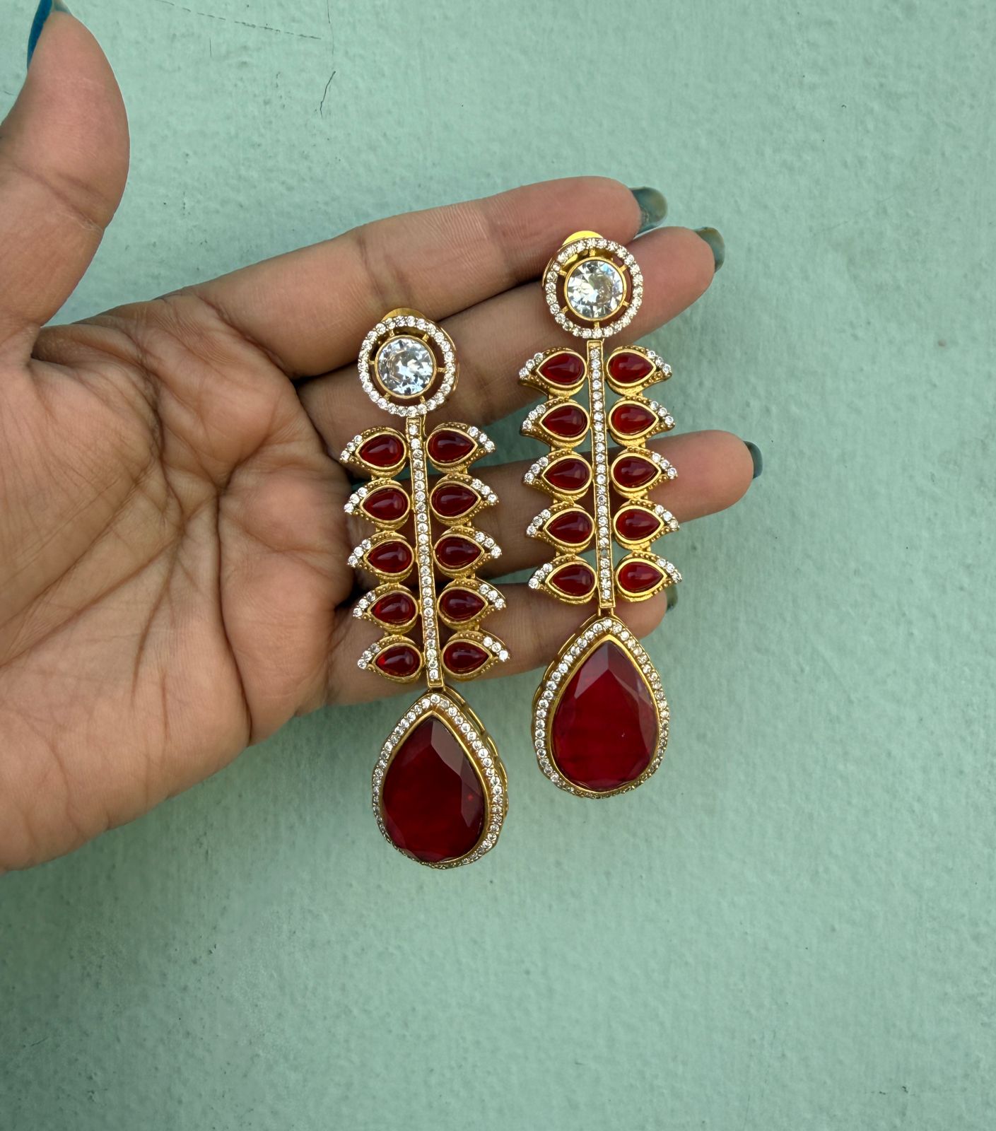 Statement atrangi colourful kundan earrings