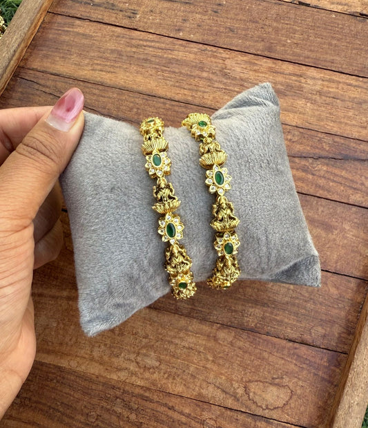 Lakshmi devi bangles with flower kemp design5