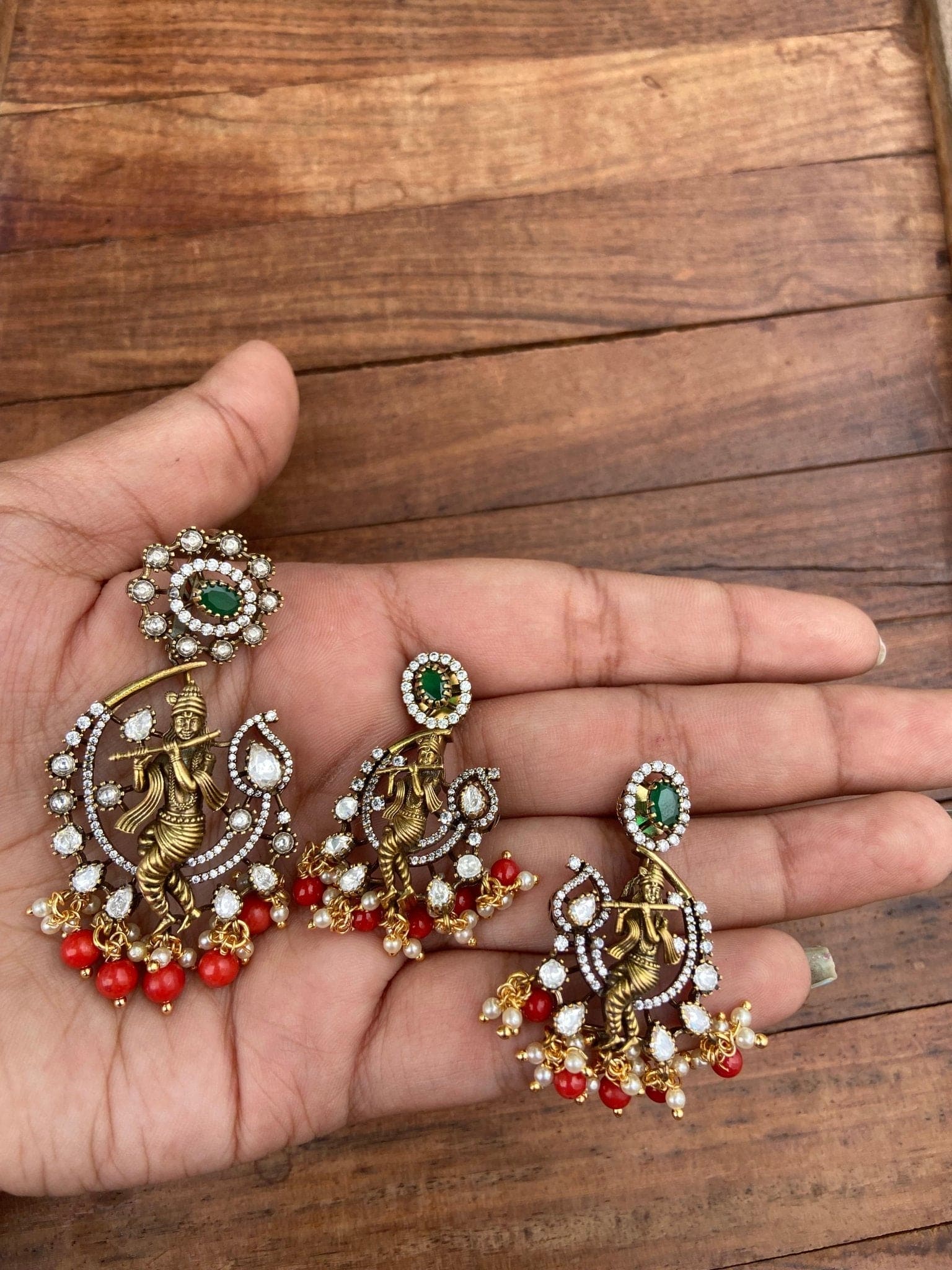 Coral lord krishna locket combo - Alluring Accessories