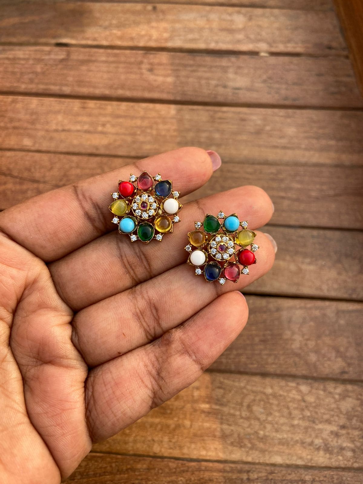 Cute navaratan studs - Alluring Accessories