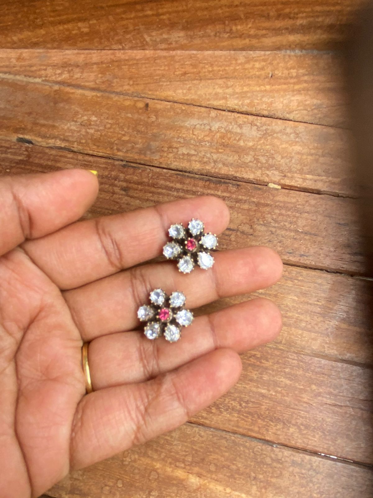 Cute Six stone moissanite flower studs - Alluring Accessories