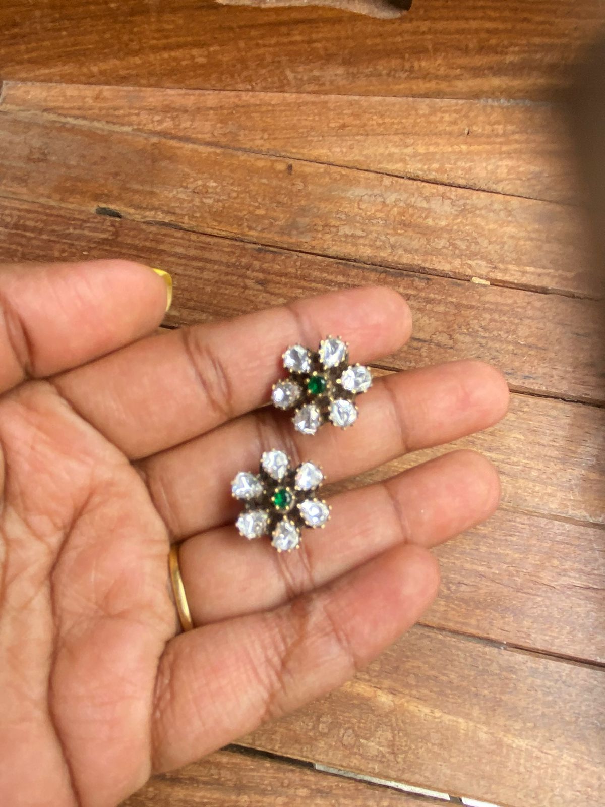 Cute Six stone moissanite flower studs - Alluring Accessories