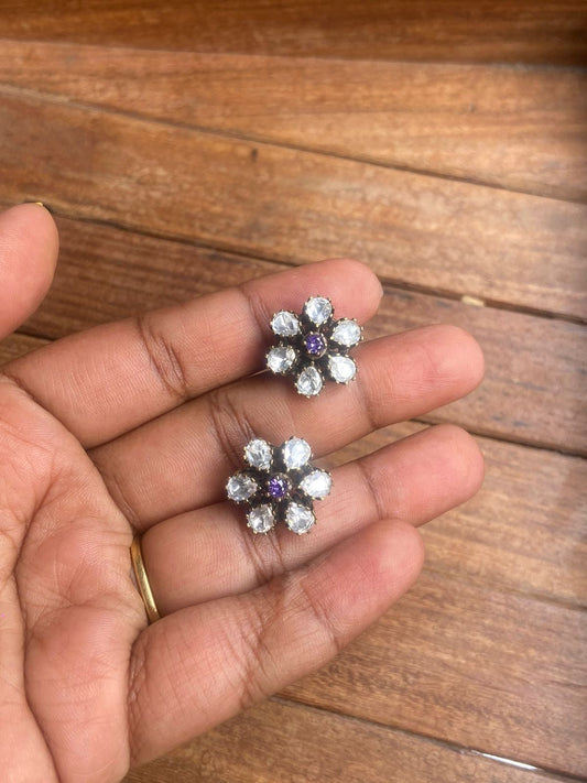 Cute Six stone moissanite flower studs - Alluring Accessories