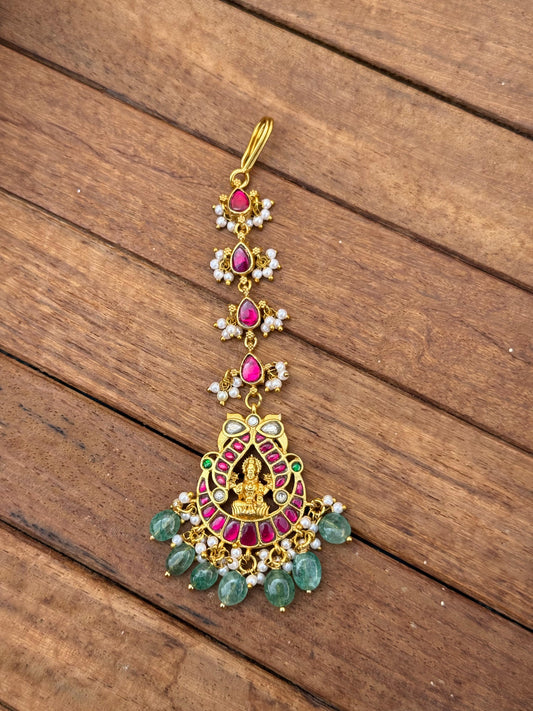 Lakshmi devi real kundan mangteeka design5