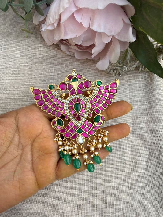 Ganda berunda ( garuda) big size real kundan locket