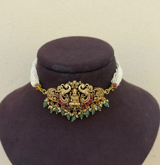 Lakshmi elephant real kundan full of pearls choker 5