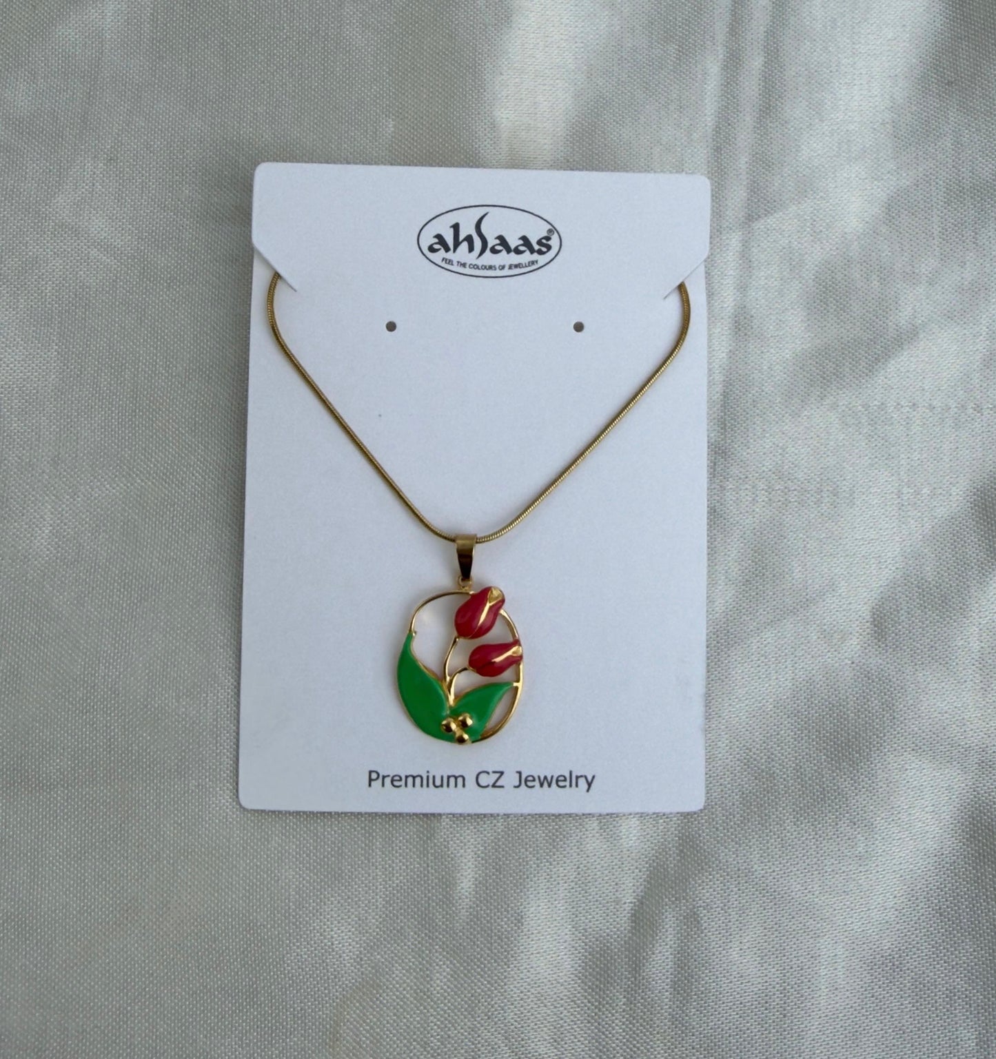 Two red rose enamel neckline