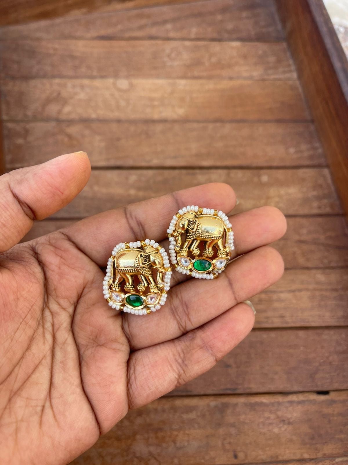 Designer elephant studs design2 - Alluring Accessories