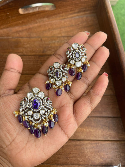 Dual peacock purple locket combo - Alluring Accessories