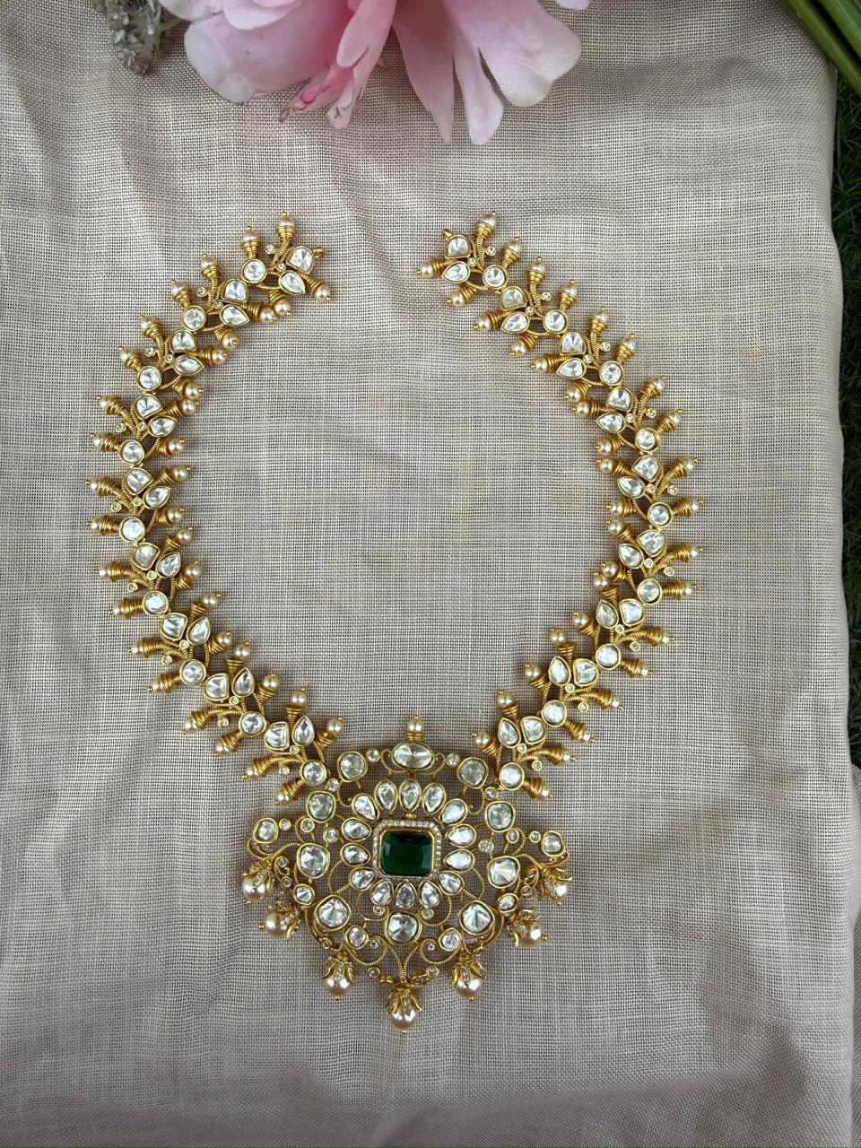 Royal and luxury moissanite necklace pratyu styled