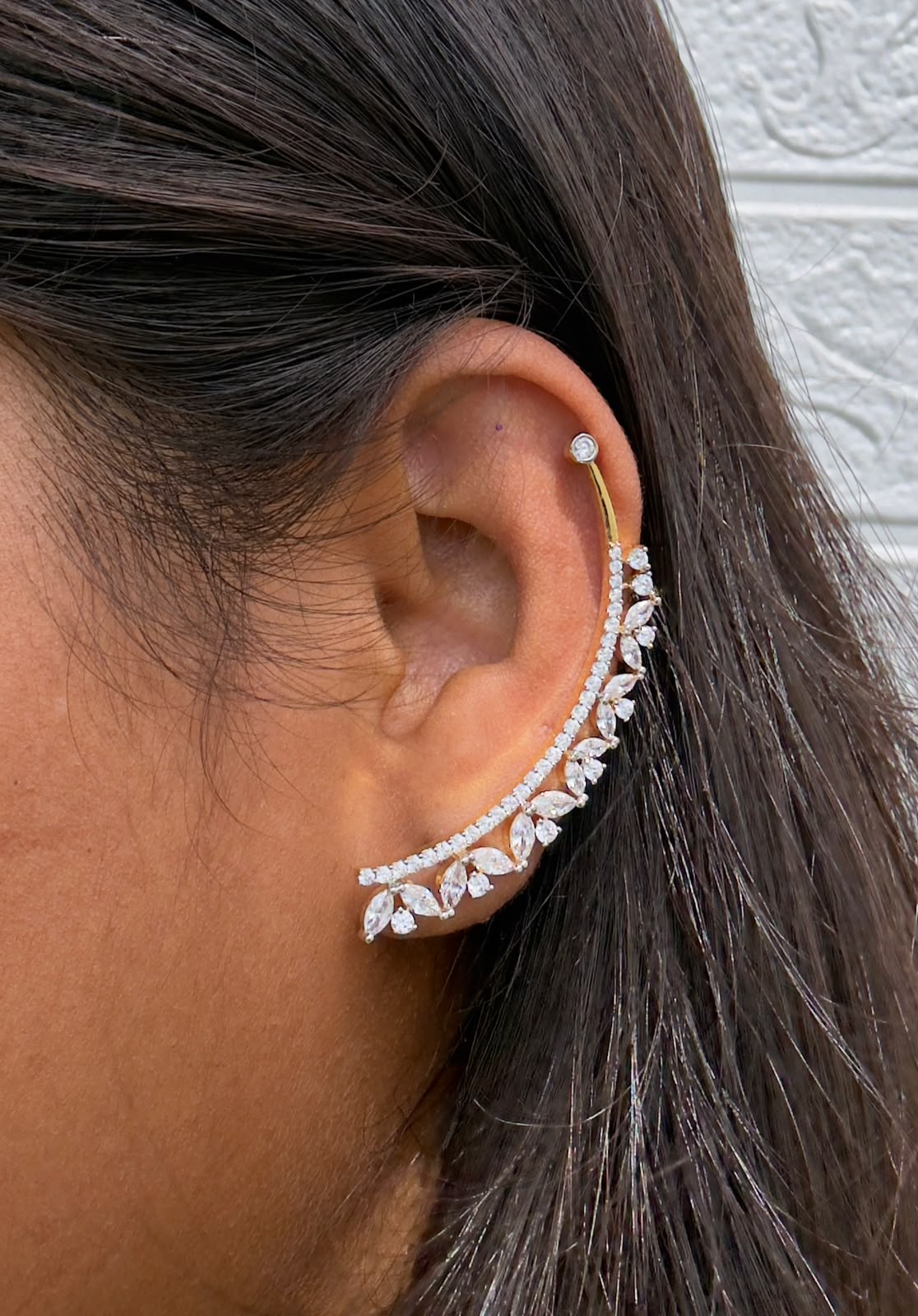 Three stone sterling silver earcuff design2