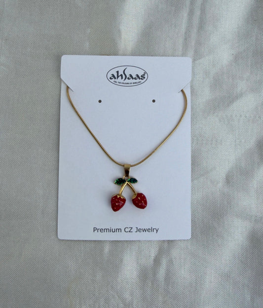 Two strawberry enamel neckline  REEL0306