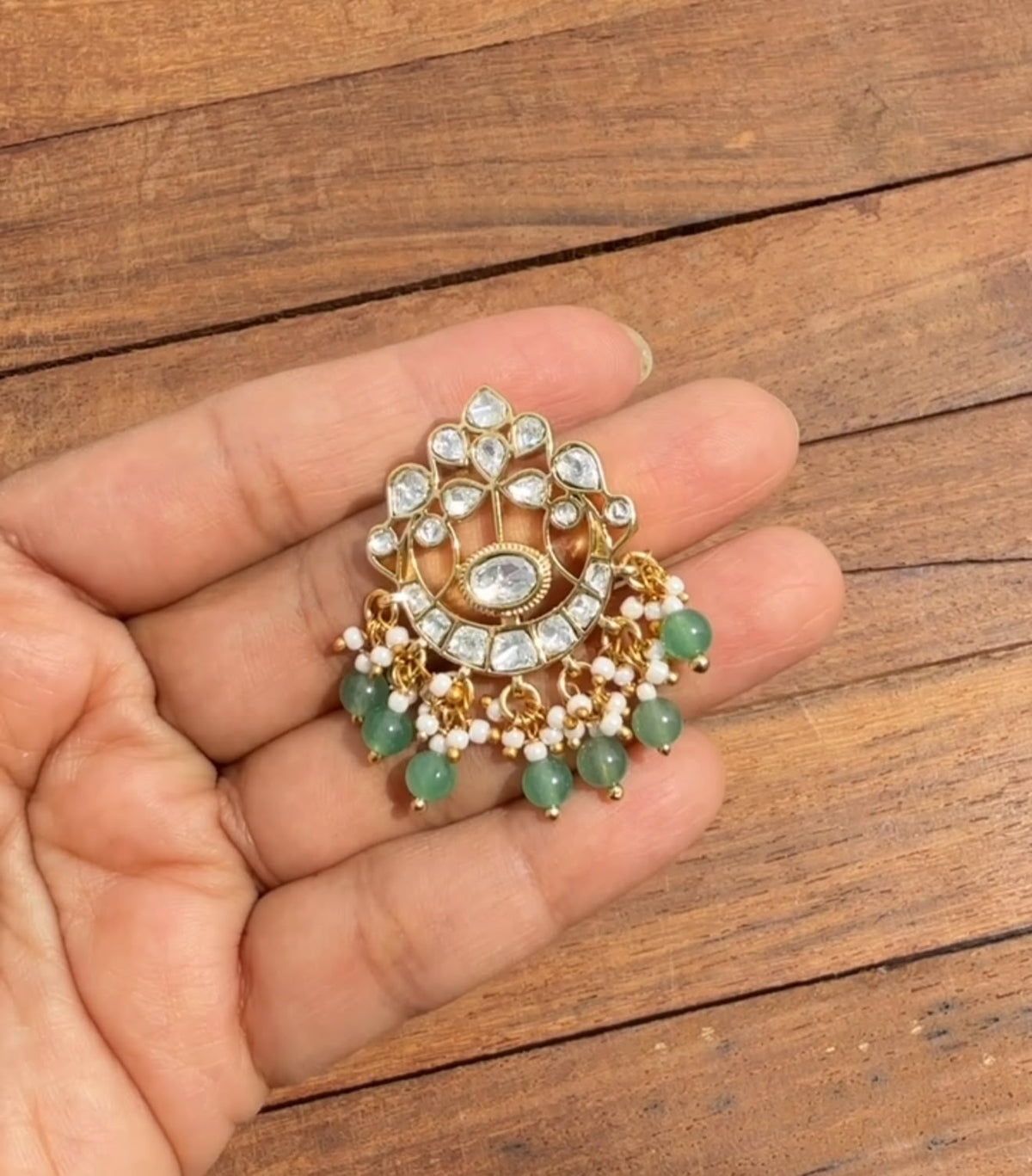 beautiful white moissanite locket w/o black beads