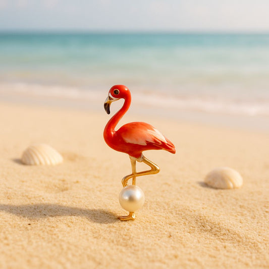 Flamingo Pearl Brooch