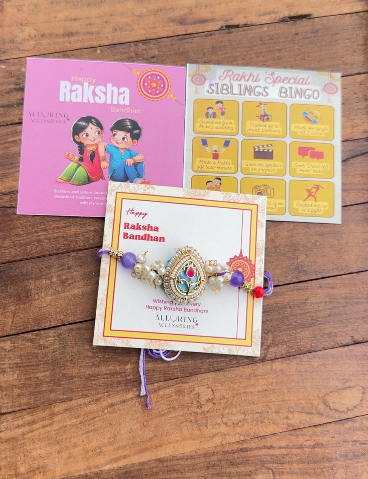 Full of round pearl spade style Rakhi(Random colour)