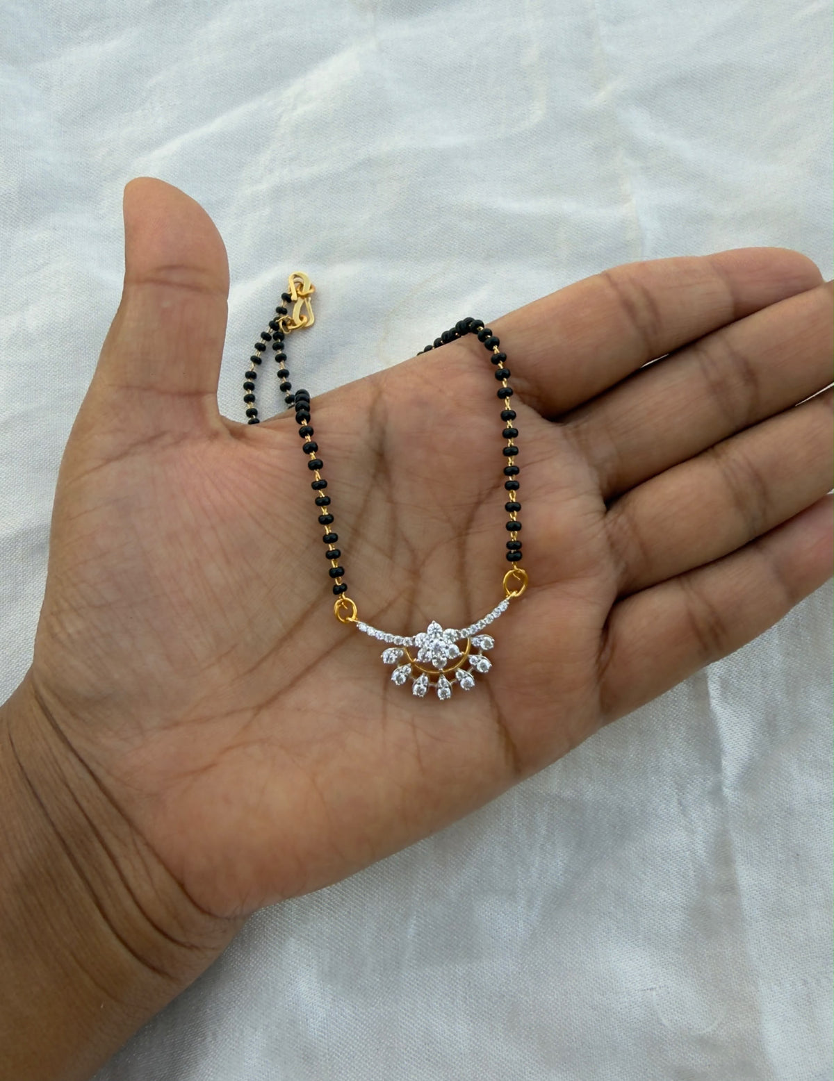 92.5 silver diamond look alike black beads 3