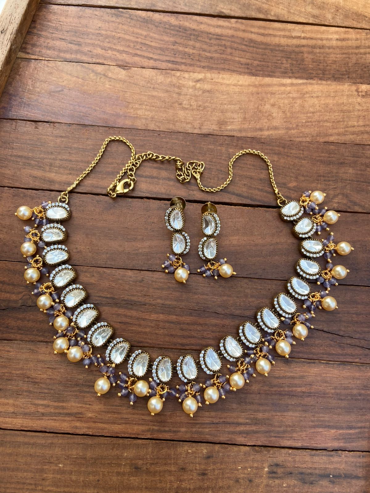 Full of kundan classy necklace with earrings 3 - Alluring Accessories